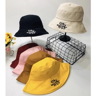 หมวกบักเก็ต(Bucket)สีพื้น ปักตัวหนังสือพร้อมส่ง D002