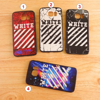 Samsung S6 / S6 edge / S7 / S7 edge เคสขอบนิ่มเส้นนูน WHITE