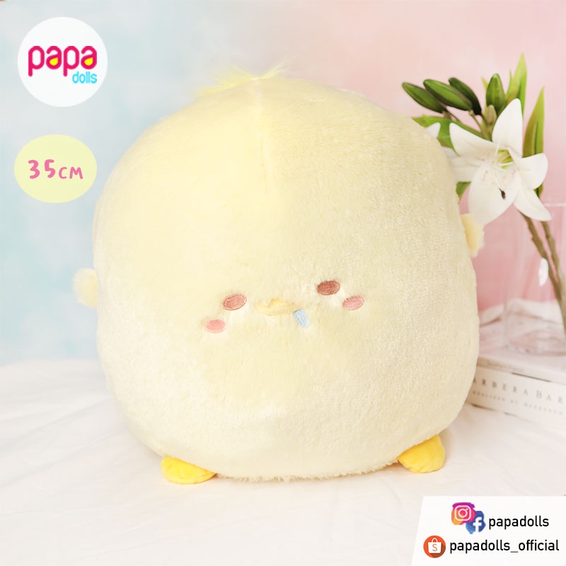 ตุ๊กตานก นกเหลือง เป็ดเหลือง Chubby Bird 35cm มือ1 ของแท้จากญี่ปุ่น toreba papadolls