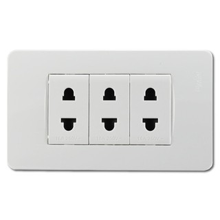 ชุดเต้ารับ 2 ขา 3 ช่อง SCHNEIDER S33426USM SET SINGLE SOCKET 2P 3 MODULESS33426USM SCHNEIDER