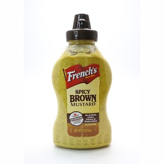 สไปซี่บราวน์มัสตาร์ด เฟร้นช์ 340 กรัม.รสชาติออกเผ็ด FRENCHS Spicy Brown MUSTARD 255 g.