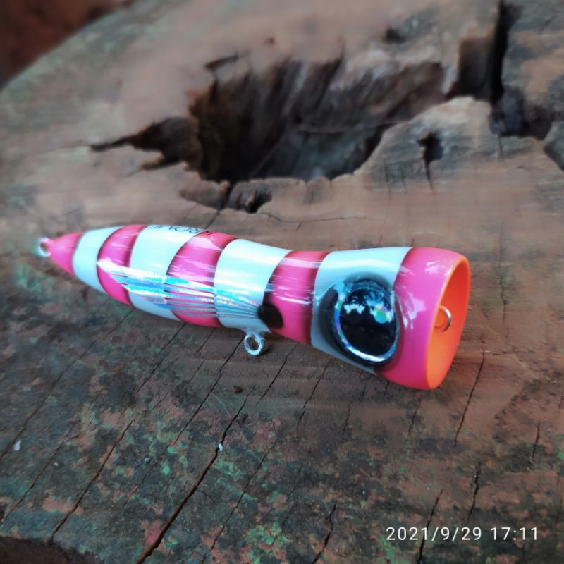 HANDMADE RESIN COATED CHROME WOODEN POPPER BAIT 20GR 10 ซม. เหยื่อล่อ - รูปที่ 4