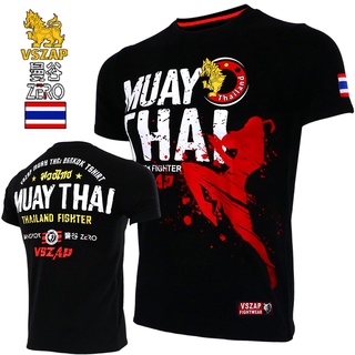 ถูกสุดๆมวยเสื้อผ้าVSZA Jerseys Short Sleeve Tshirt Combat Clothes Muscle Muay Thai Mma Cotton Kick Boxing Shirtsมวยอุปกร