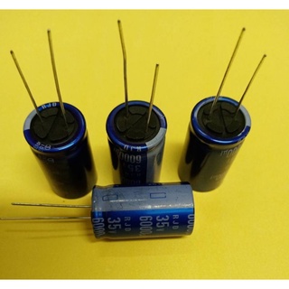 คาปาซิเตอร์6000UF 35V ขนาด15×30mm คาปาซิเตอร์แอมป์ขยาย ขายแพค4ตัว 110บ.