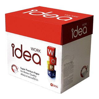 ไอเดีย เวิร์ค กระดาษถ่ายเอกสาร A4 80 แกรม 500 แผ่น x 5 รีม Idea Work Copier Paper A4 80 gsm. 500 sheets x 5 reams.