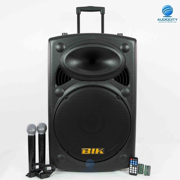 BIK USK-15V-BT ชุดเครื่องเสียงเคลื่อนที่ แบบลากจูง 15 นิ้ว 450 วัตต์ รองรับ Bluetooth พร้อมไมค์ลอย V