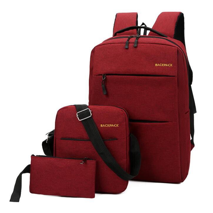 พร้อมส่ง Quilla กระเป๋าเป้เหมาะทั้งผู้หญิงและผู้ชาย Set of 3 Premium Quality Men's Backpack Slingbag(FL0-18)