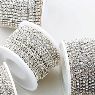 โซ่คริสตัล พลอยเทียม SS6-SS16 ยาว 9.2 เมตร สําหรับทําเครื่องประดับ งานฝีมือ DIY