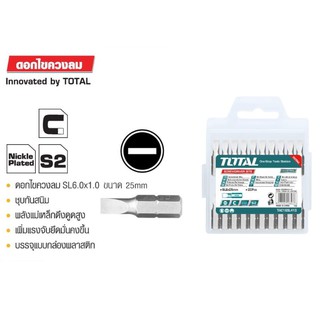 ดอกไขควงลม SL6.0X1.0 ขนาด 25mm TOTAL รหัส TAC16SL413