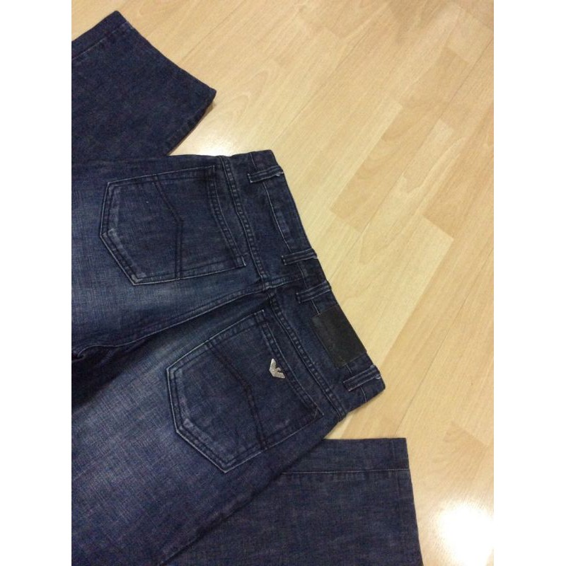 กางเกงยีนส์ Armani เอว33 สะโพก41-42 แท้100%จากญี่ปุ่น เอวสูง ทรงกระบอกใหญ่