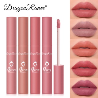 【In Stock】Dragon Ranee Strawberry Matte Velvet Long Lasting Waterproof Lip Glaze Lipstick