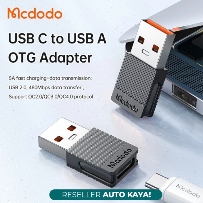 อะแดปเตอร์แปลง Type C ถึง USB-A MCDODO OT-6970 Fast Charging 5A USB 3.0 ประเภท C หญิง USB-A ชาย Char