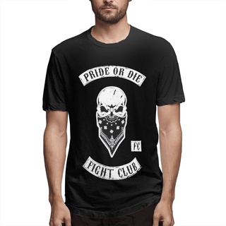 เสื้อยืดคอกลมเสื้อยืดผ้าฝ้ายผู้ชายขายดี 【2022new Style Tshirt】Pride Or Die “Fight Club” Mma Ufc K1 Boxen Muay Thai Bjj p