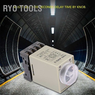 Ryo Tools 0-10 Seconds Knob Control Timer Relay Delay ON Time with Base AC 110V