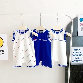 ชุดรอมเปอร์ เสื้อกั๊ก วันพีช ฤดูร้อน สําหรับเด็กทารกแรกเกิด เด็กผู้ชาย เด็กผู้หญิง เสื้อผ้ากีฬาบาสเก็ตบอล