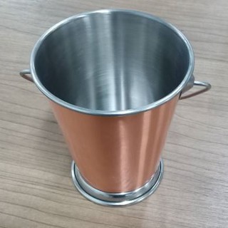 ถัง ถังน้ำแข็ง ถังนำเสนออาหาร Presentation Bucket Copper Plated with Base 9.5x5x9.6cm. HK93