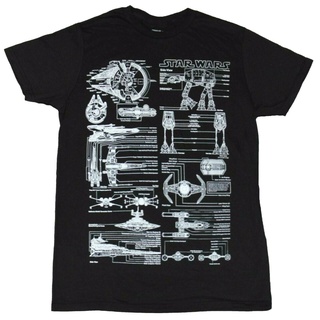 ย้อนยุคเสื้อยืด พิมพ์ลาย Star Wars Schematics Of Important สําหรับผู้ชายS-5XL