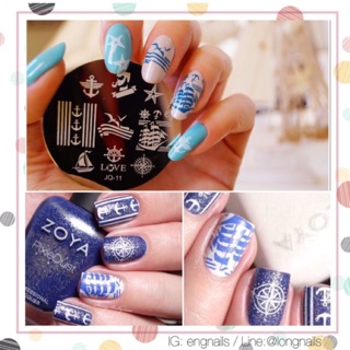  แผ่นปั๊มลายเล็บ - ลาย ทะเล เรือ สมอ opi orly essie zoya