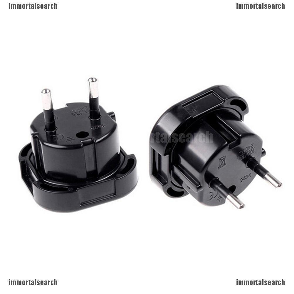 【ICE】 UK to EU 2-Pins Euro Europe AC Travel Adapter Plug Socket Converter 240V