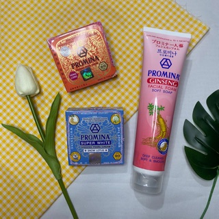 ครีมโพรมีน่า โพมีน่าซุปเปอร์ไวท์ โฟมล้างหน้า โพรมีน่า Promina super white ginseng pearl cream facial foam