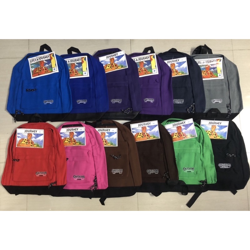 กระเป๋าสะพายหลัง เป้สีดำและสีกรม ทรงOutdoorรุ่นฮิตของนักเรียน💥ใบใหญ่(รุ่นสั่งผลิต)สายนิ่มสายทนโลโก้ปักซิปใหญ่พร้อมส่งค่ะ