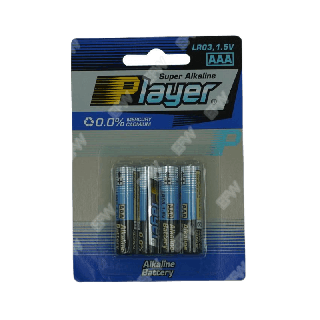 แบรนด์แท้ถูกชัวร์ถ่านก้อน AAA แพ็ค4ก้อน อัลคาไลน์ 1.5V LR03 Player Alkaline แบตเตอรี่