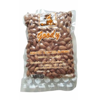 อัลมอนด์อบเกลือ(กู๊ดดี้)พร้อมทาน (แบบถุงสูญญากาศ 500 กรัม)(Goody Roasted &amp; Salted Almonds - Ready To Eat 500g)