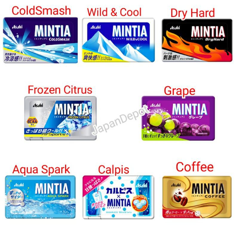 ใหม่! strawberry yoghurt, choco banana Mintia asahi ลูกอมดับกลิ่นปากญี่ปุ่น ไม่อ้วน มินเทีย​ ​​mintia