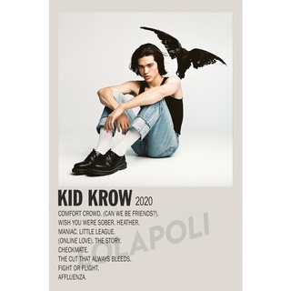 โปสเตอร์ มันวาว พิมพ์ด้านเดียว ขนาด A5 14.8 ซม. x 21 ซม. รูปปกอัลบั้ม Kid Krow - Conan Gray