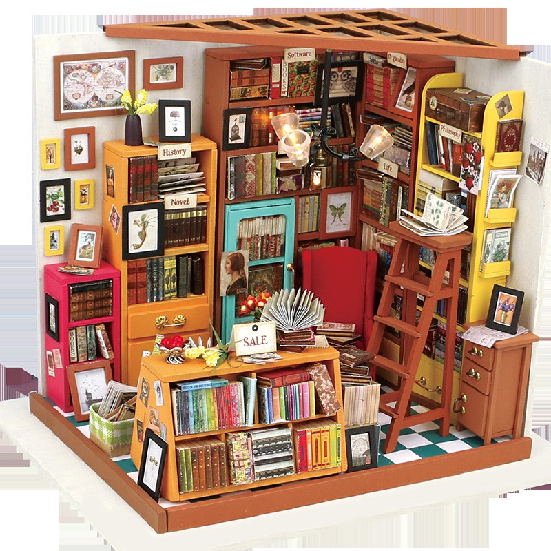 ห้องประกอบเอง DIY House Robotime Sam Book store สินค้าอยู่ในไทย ส่งได้ทันที