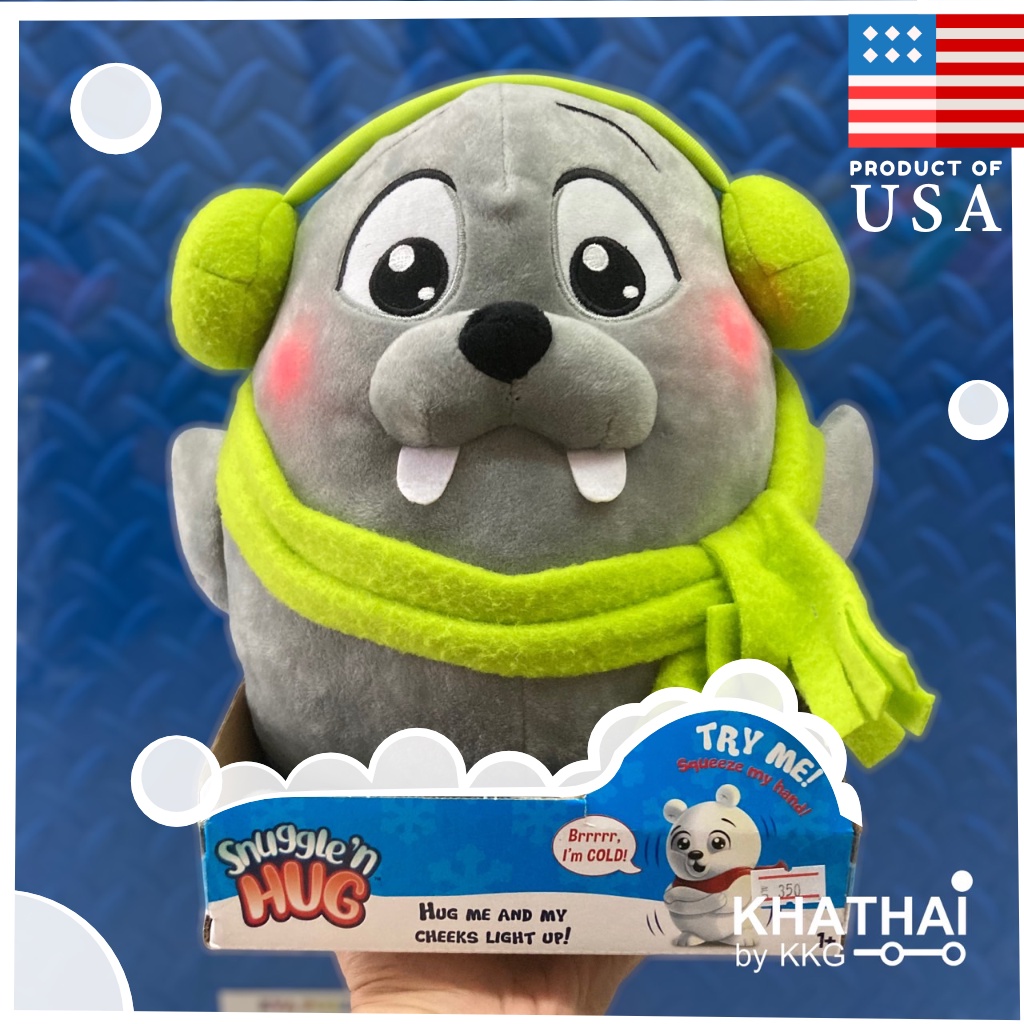Snuggle'n Hug ตุ๊กตาวอลลัส ตุ๊กตาแพนกวิน กอดฉันหน่อย Walrus Hug Me Doll หนา นุ่ม มีไฟ มีเสียง