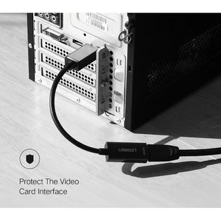 UGREEN รุ่น 40363 หางหนู Display Port to HDMI Male to Female Adapter รองรับ 4K สายยาว 25cm