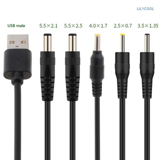 LILY* สายชาร์จพอร์ต USB เป็น พาวเวอร์ซัพพลาย DC 5.5x2.1 DC 5.5x2.5 DC 3.5x1.35 DC 4.0x1.7 DC 2.5x0.7