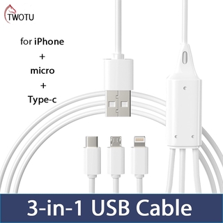 สายชาร์จ usb to type c mirco usb สําหรับโทรศัพท์ iphone android 2 . 5 a