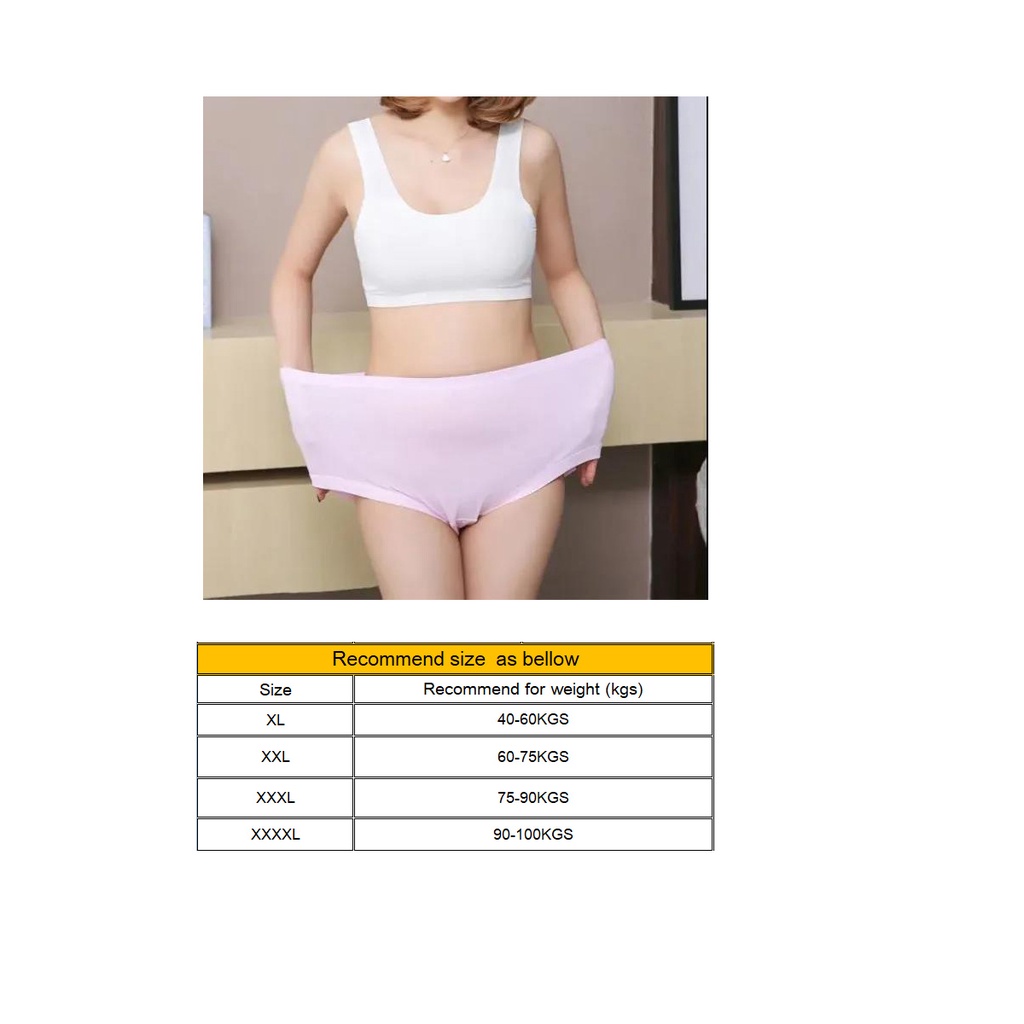 กางเกงชั้นใน ผ้าฝ้าย ขนาดใหญ่ สวมใส่สบาย พลัสไซซ์ สําหรับผู้หญิง ไซซ์ 45-100 กก. XL-4XL - รูปที่ 7