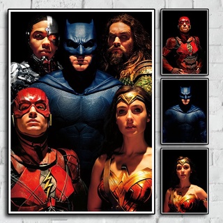 โปสเตอร์กระดาษคราฟท์ ลายการ์ตูนภาพยนตร์ Justice League แฟนตาซี DC สไตล์คลาสสิก สําหรับตกแต่งบ้าน