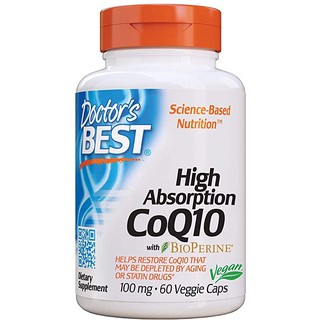 ลดราคา exp 07/2023 Doctors Best CoQ10 with BioPerine 100 mg 60 Veggie Caps