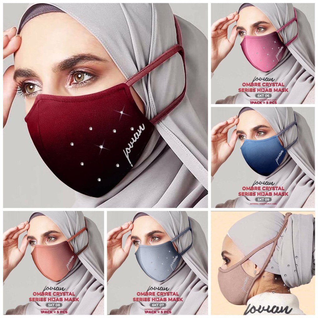 ผ้า FACEMASK TOPENG MUKA TALI WASHABLE JOVIAN DIAMOND DOUBLE MASKING 24HR SHIP