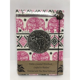 สมุดปกผ้าลายช้าง ขนาด 13.5x 19.5 เซนติเมตร ของฝาก ของที่ระลึ…