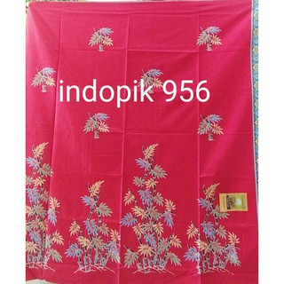 indopik956ผ้าพันอินโนีเชียสีแดงสดลายต้นไผ่