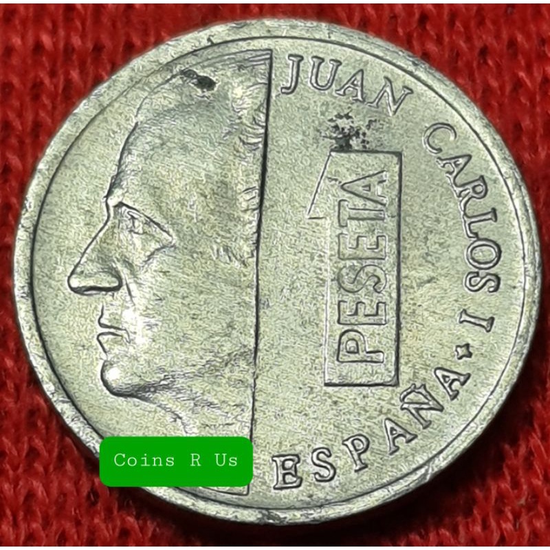 เหรียญต่างประเทศ สเปน ชนิด 1 Peseta ปี 1989 ขนาด 14 มม. สวยงามตามภาพน่าสะสม