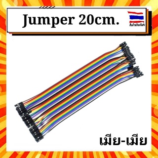 สายจัมเปอร์ เมีย/เมีย 20 ซม 40เส้น. Jumper wire female to female 20 cm.