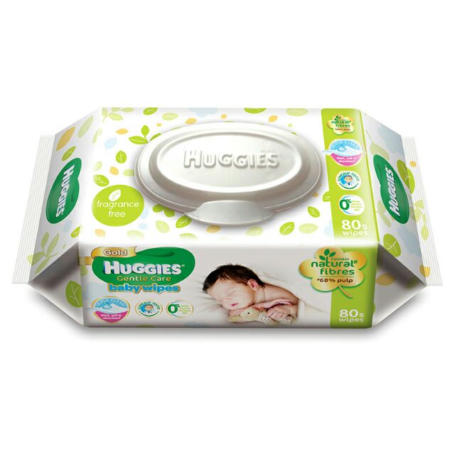 Huggies Gentle Care baby wipes 80 แผ่น ผ้าเช็ดทำความสะอาดผิว