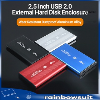 Rb เคสฮาร์ดดิสก์ภายนอก อะลูมิเนียมอัลลอย กันฝุ่น 2.5 นิ้ว USB 2.0 สําหรับแล็ปท็อป