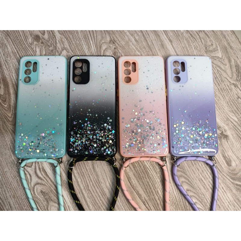 UNGU 0500 VVVกรณีSlingcase Aero Glitter Oppo Reno 6 A57 2022 A77S A17 F11 NARZO 50 ปลอกOppo reno6 สา