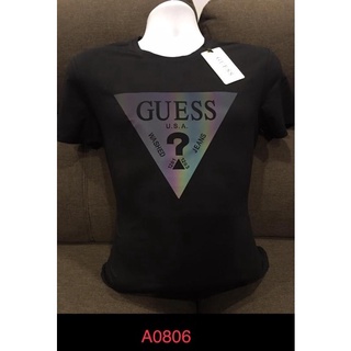 [S-5XL]Guess เสื้อยืดแขนสั้น ผ้าฝ้ายแท้ พิมพ์ลาย สวมใส่สบาย เข้าได้กับทุกชุด สําหรับผู้ชาย และผู้หญิง {S-5XL}