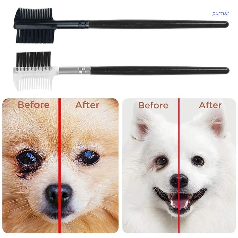 Double-sided Dog Eye Comb Grooming Brush for Small Dogs Removing Crust Mucus