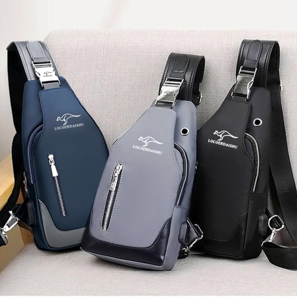 กระเป๋าสะพายผู้ชาย คุณภาพสูง กระเป๋าสะพายหน้าอกกันน้ำผ้า Oxford crossbody มีหลายแบบให้เลือก
