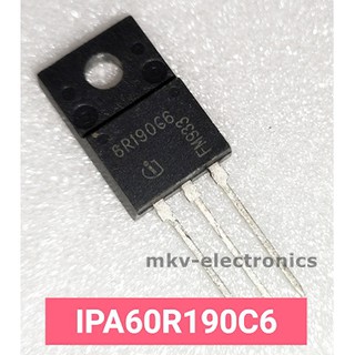 (1ตัว) 6R190C6 , IPA60R190C6 , MOSFET N-Channnel 20.2A 650V TO-220FP (รหัสสินค้า M02590)