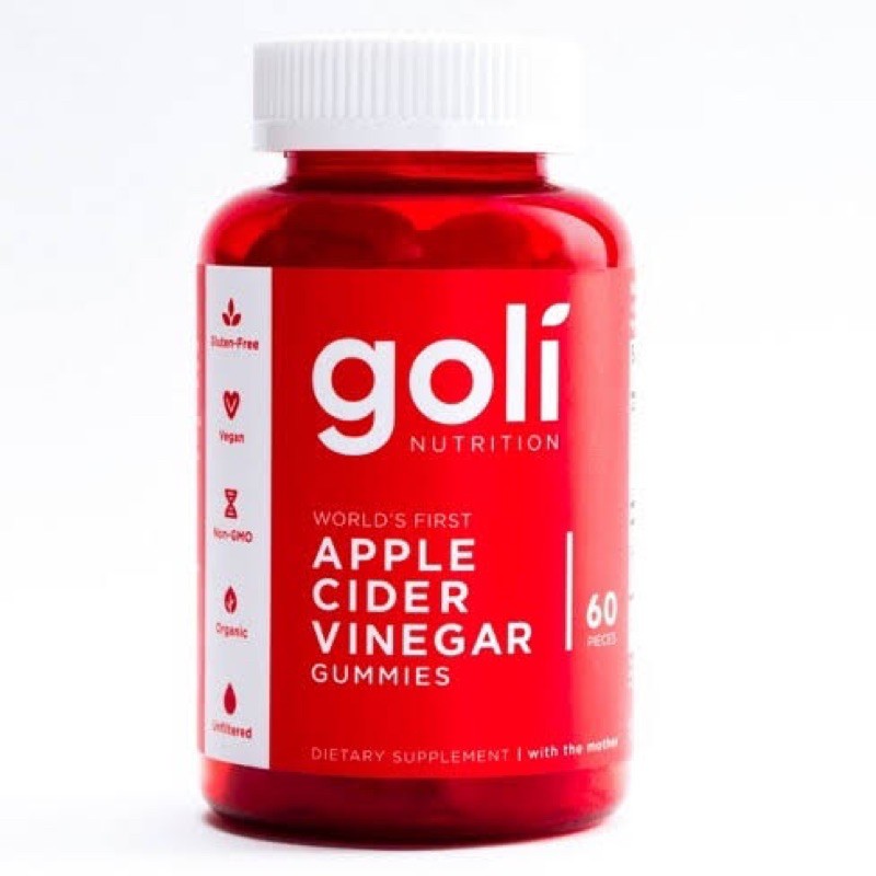 พร้อมส่ง(ของแท้💯) Goli Apple cider Vinegar Gummies เยลลี่แอปเปิ้ลไซเดอร์  บรรจุ60 เม็ด หมดอายุ 08/22